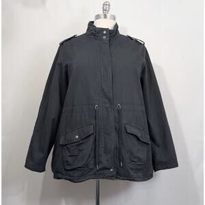 Molly & Isadora Jacket Gray Cargo Utility Cotton Shacket Women's Size 2X